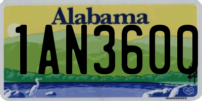 AL license plate 1AN3600