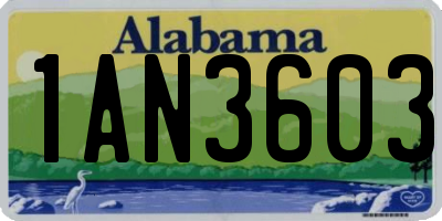 AL license plate 1AN3603