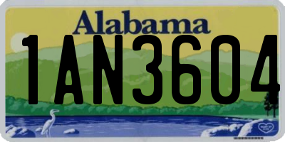 AL license plate 1AN3604