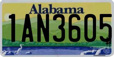 AL license plate 1AN3605