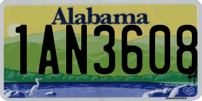 AL license plate 1AN3608