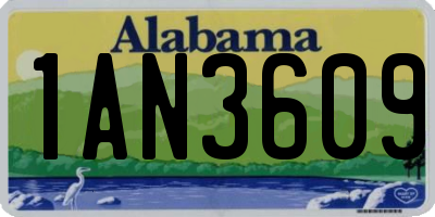 AL license plate 1AN3609