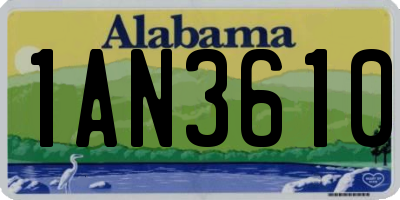 AL license plate 1AN3610