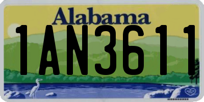 AL license plate 1AN3611