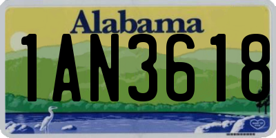 AL license plate 1AN3618