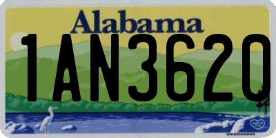 AL license plate 1AN3620