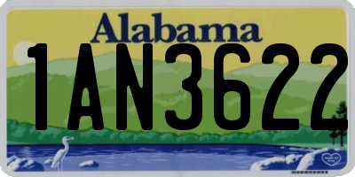 AL license plate 1AN3622
