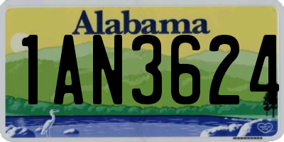 AL license plate 1AN3624