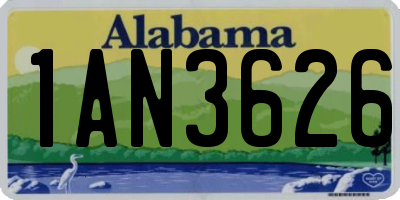 AL license plate 1AN3626