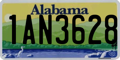AL license plate 1AN3628