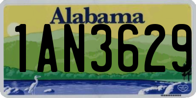 AL license plate 1AN3629
