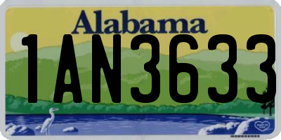 AL license plate 1AN3633