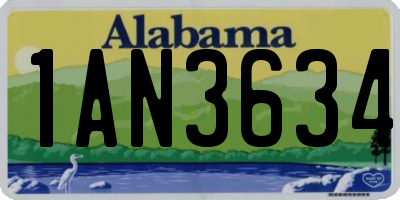 AL license plate 1AN3634