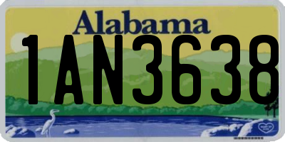 AL license plate 1AN3638