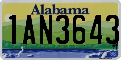 AL license plate 1AN3643