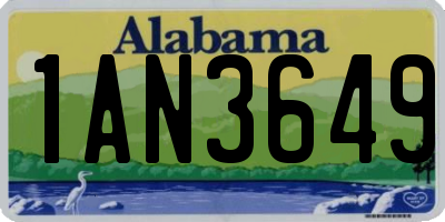 AL license plate 1AN3649