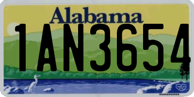 AL license plate 1AN3654