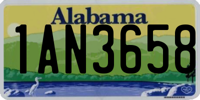 AL license plate 1AN3658