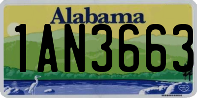 AL license plate 1AN3663