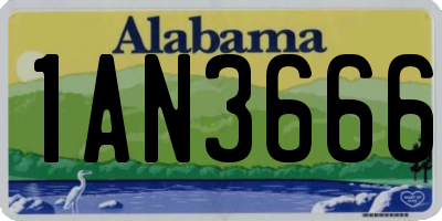 AL license plate 1AN3666