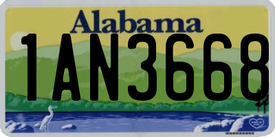 AL license plate 1AN3668