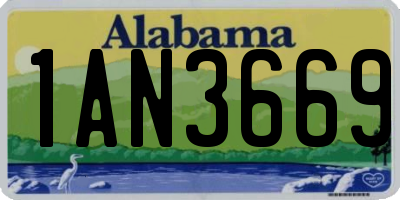 AL license plate 1AN3669