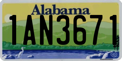 AL license plate 1AN3671