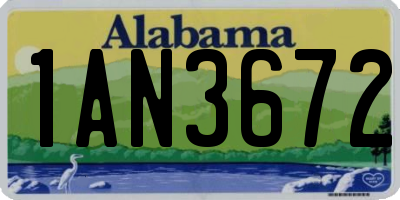 AL license plate 1AN3672