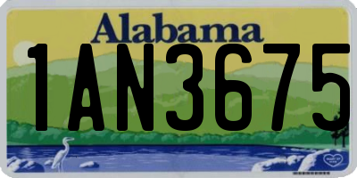 AL license plate 1AN3675