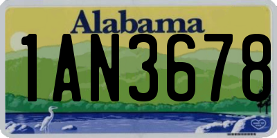 AL license plate 1AN3678