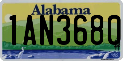 AL license plate 1AN3680