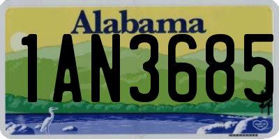 AL license plate 1AN3685