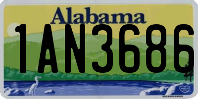 AL license plate 1AN3686