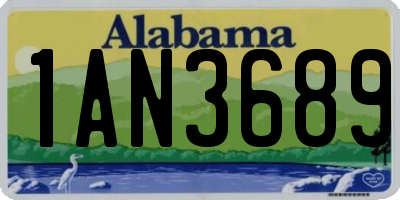 AL license plate 1AN3689