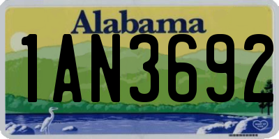 AL license plate 1AN3692