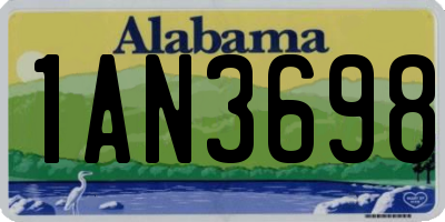AL license plate 1AN3698