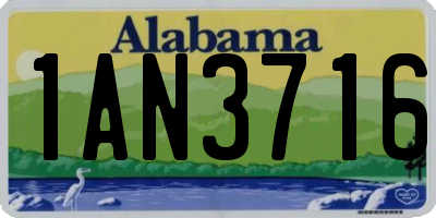 AL license plate 1AN3716