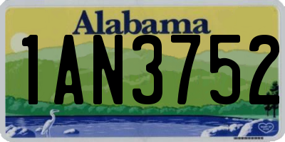 AL license plate 1AN3752