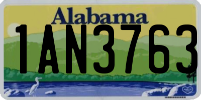 AL license plate 1AN3763