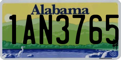 AL license plate 1AN3765