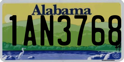 AL license plate 1AN3768