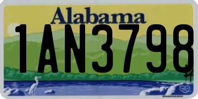 AL license plate 1AN3798