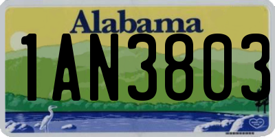 AL license plate 1AN3803