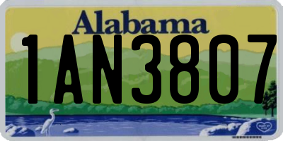 AL license plate 1AN3807