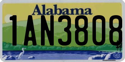 AL license plate 1AN3808