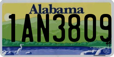 AL license plate 1AN3809