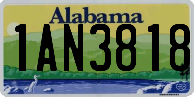 AL license plate 1AN3818
