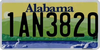 AL license plate 1AN3820