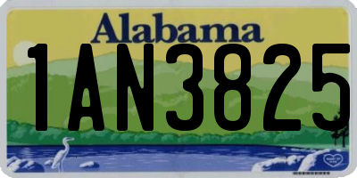 AL license plate 1AN3825