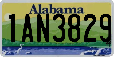 AL license plate 1AN3829